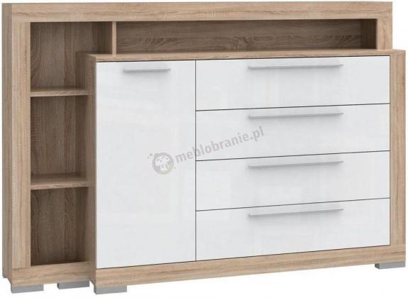 Komoda Julietta CRMK35L Forte Dąb Sonoma z Białymi wstawkami