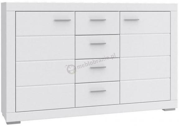 Biała komoda z drzwiczkami do salonu Snow SNWK36