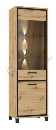 Witryna dąb artisan do salonu L/P Trondheim TDHV712 Forte czarny