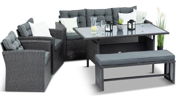 Ciemnoszare meble do ogrodu