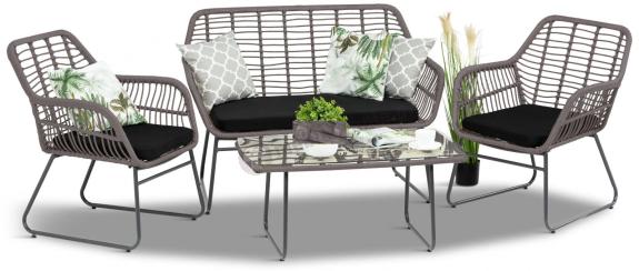 Szary zestaw rattanowy na balkon Torgiano Set