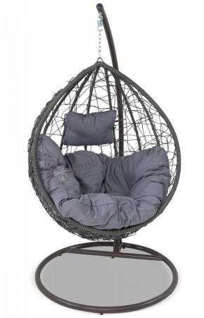Fotel ogrodowy kokon z technorattanu Dondolo Dark Grey