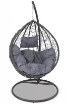 Fotel ogrodowy kokon z technorattanu Dondolo Dark Grey