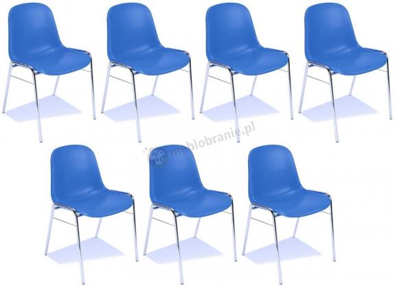 Beta krzesło konferencyjne bez podłokietników K-31 niebieski - pakiet 7szt