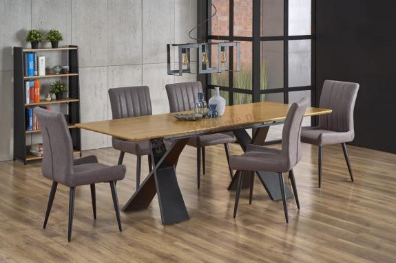 CHANDLER stół rozkładany do salonu 220cm dąb naturalny / czarny