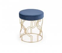 FERRERO pufa na złotej podstawie ciemny granatowy velvet