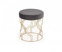 FERRERO pufa na złotej podstawie ciemny szary velvet