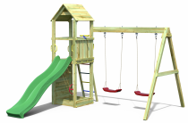 Fungoo Flappi plac zabaw dla dzieci drewniany z podwójną huśtawką