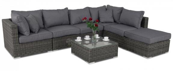 Meble tarasowe z technorattanu LIGURITO VIII Dark Grey