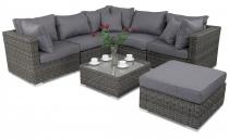 Nowoczesny narożnik technorattanowy LIGURITO IX Dark Grey
