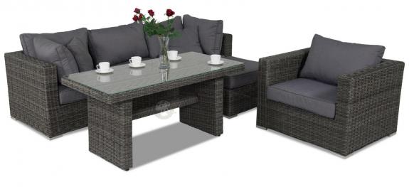 Zestaw mebli z technorattanu LIGURITO VI Plus Dark Grey