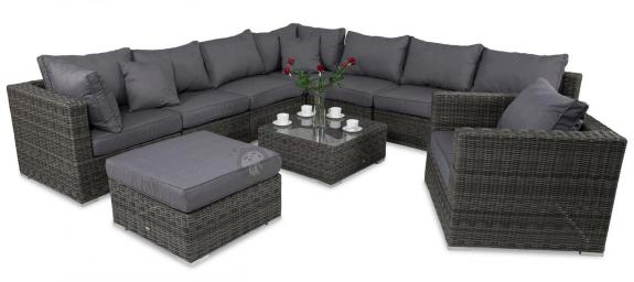 Komplet wypoczynkowy technorattan LIGURITO X Dark Grey + fotel