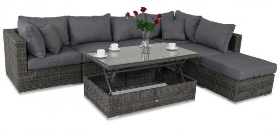 Meble tarasowe z regulowanym stolikiem LIGURITO VIII Dark Grey