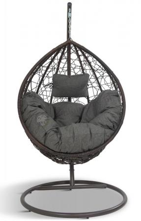 Fotel wiszący z technorattanu Dondolo Dark Brown