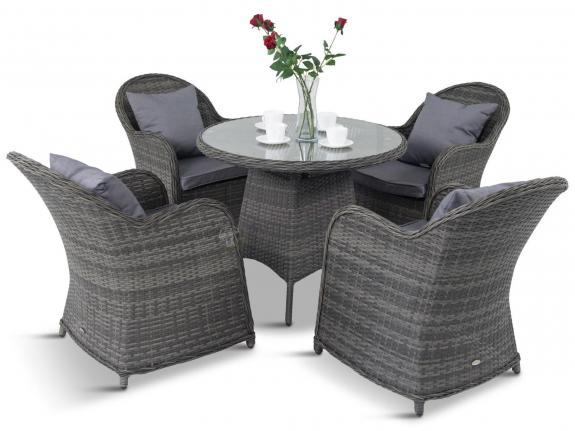 Altito Quatro Dining zestaw obiadowy z technorattanu Dark Grey & Blue Grey