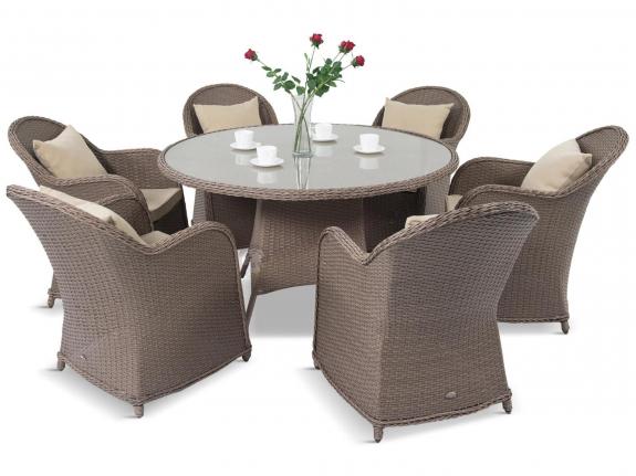 Meble obiadowe na taras Altito Sei Dining Zebra & Beige