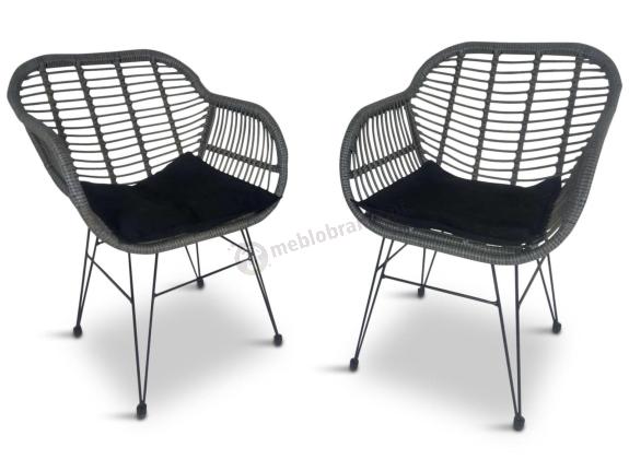 Komplet foteli balkonowych technorattan Torgiano Grey