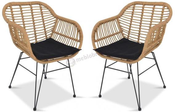 Komplet foteli na balkon technorattan Torgiano Brown