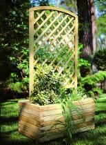 Donica masywna z kratką ang i łuk h120 x 50 x 80 z kantówką 4 x 4,4