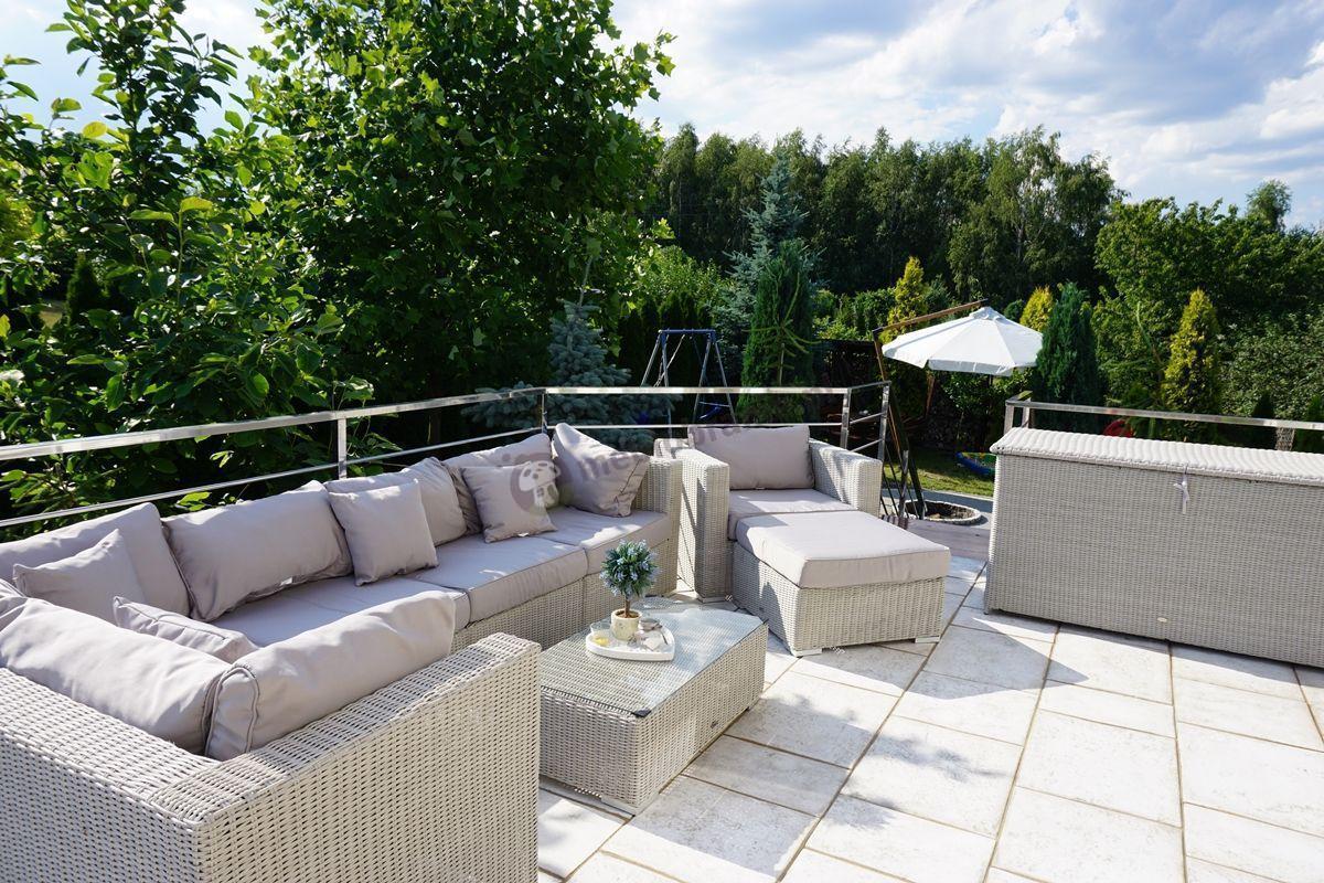 Duży narożnik technorattanowy modułowy