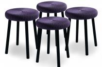 4 Taborety do kuchni Keter Cozy Stool purpurowy