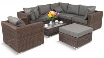 Ekskluzywne meble ogrodowe brązowe Ligurito IX Brown Elite & Grey + fotel