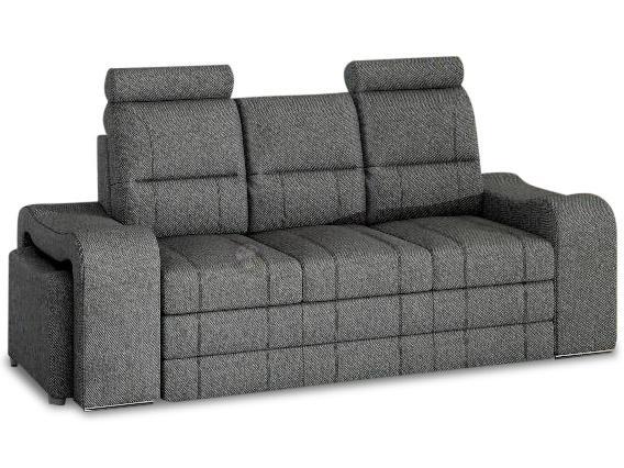 Szara sofa rozkładana z funkcją spania Wenus + pufy Inari 94