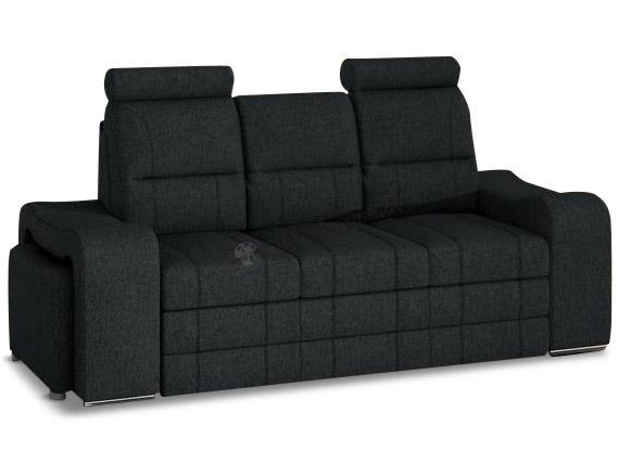 Czarna sofa z funkcją spania Wenus + pufy Inari 100