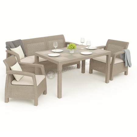 OUTLET - Meble ogrodowe obiadowe Corfu Fiesta Max Cappuccino