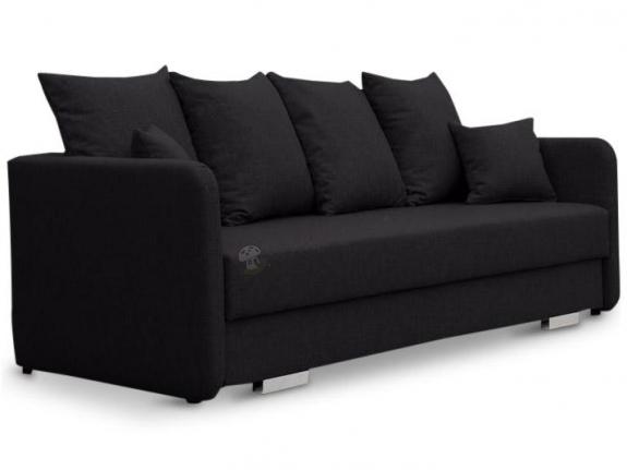 Czarna rozkładana sofa Ivet 100 z poduszkami