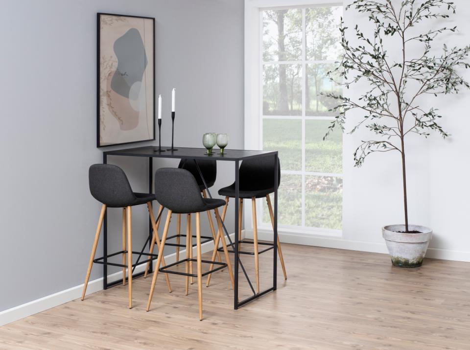 Ciemnoszary tapicerowany wysoki hoker