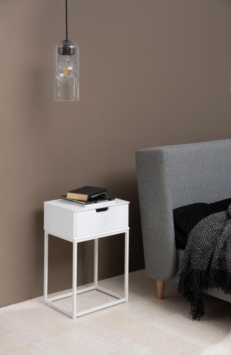 Szafka nocna biała wąska