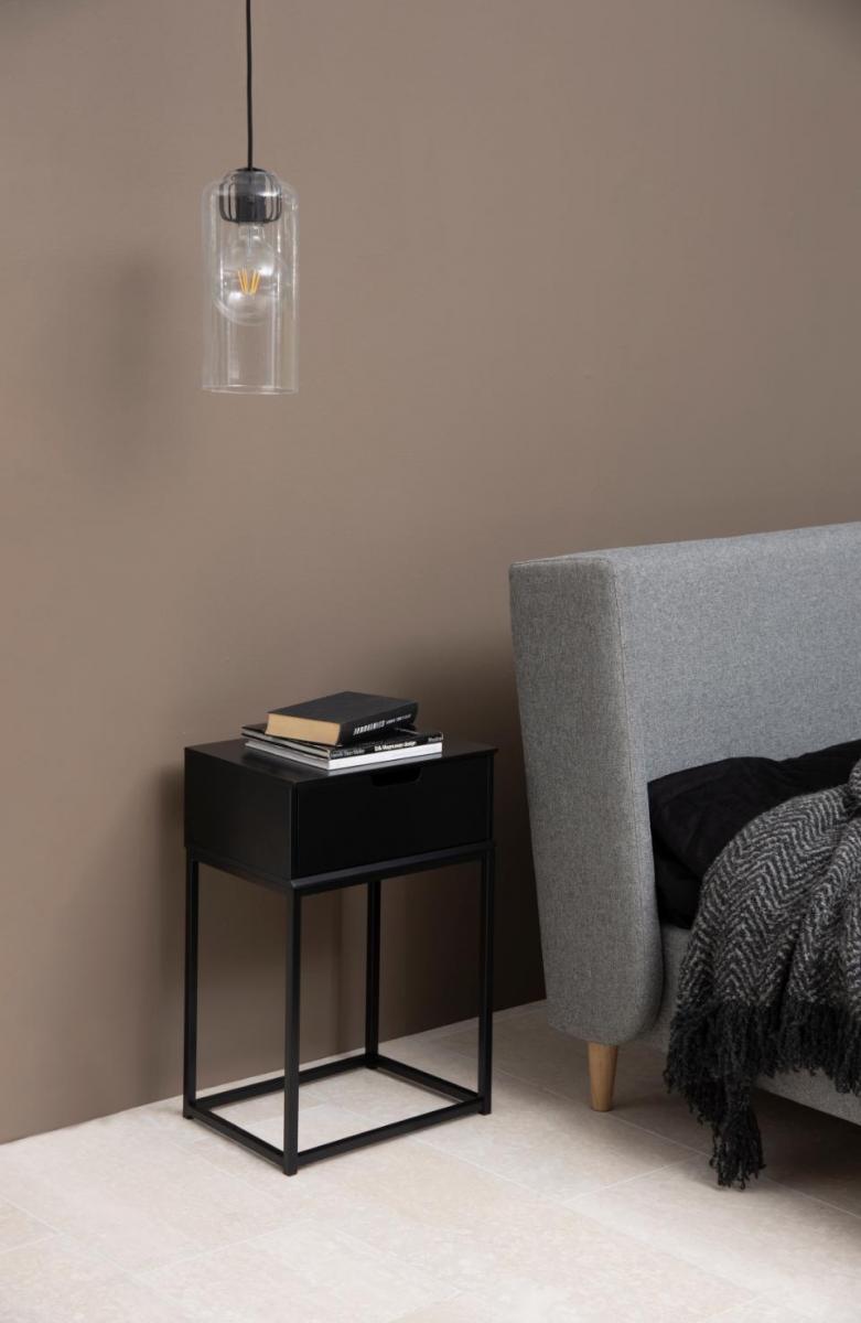 Czarna szafka nocna z szufladą