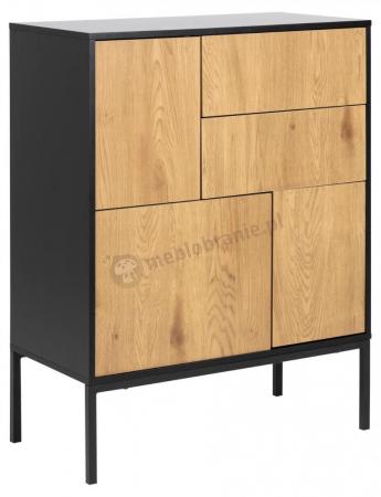Niska komoda w stylu industrialnym 80x103cm Seaford Actona dziki dąb