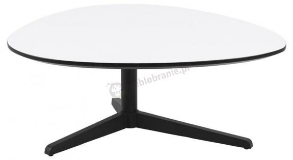 Stolik kawowy Barnsley asymetryczny z białym blatem 84x77cm