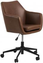 Actona fotel obrotowy brązowy na kółkach ekoskóra