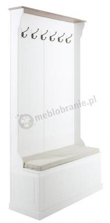 Actona Aster biały wieszak do przedpokoju z ławką