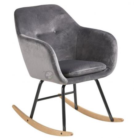 Actona Emilia fotel bujany ciemnoszary velvet tkanina