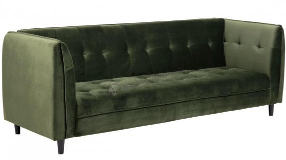 Actona Jonna Ciemnozielona nowoczesna sofa trzyosobowa z funkcją spania