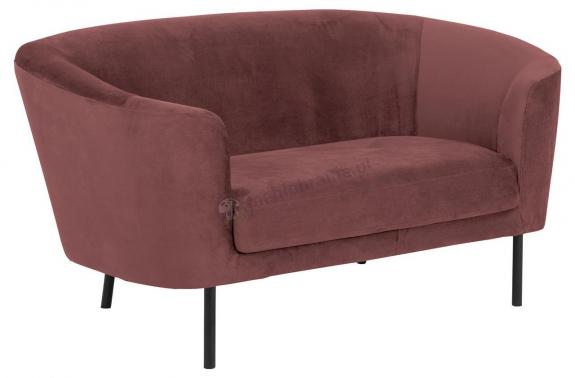 Actona Biloxi Elegancka na nóżkach sofa dwuosobowa ciemnoczerwona