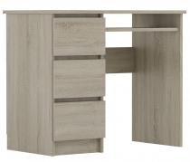 Klasyczne biurko Meblobranie MB1 z szufladami Dąb Sonoma 90 cm