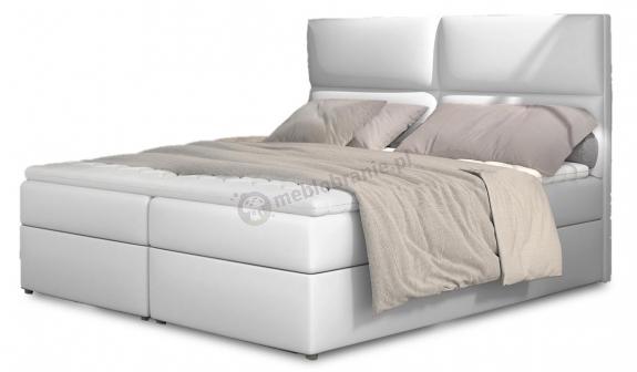 Białe łóżko sypialniane kontynentalne z materacem Amber Soft 17