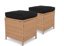 2 Pufy ogrodowe boho Topiano Yellow & Black