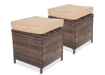 2x Pufa technorattanowa brązowa Topiano Carmel & Latte