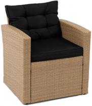Beżowy fotel na balkon boho Topiano Yellow & Black