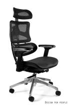 Fotel ergonomiczny biurowy Ergotech czarny chromowany