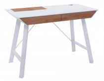 Minimalistyczne biurko białe Cleo 110x55 z szufladami