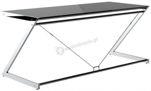 Czarne szklane biurko gabinetowe 182x76 XXL Z-Line chrome