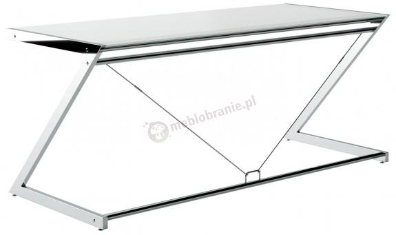 Czarne szklane biurko gabinetowe 180x76 XXL Z-Line chrome białe