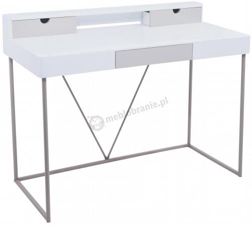 Minimalistyczne biurko białe Grace 110x50 z nadstawką